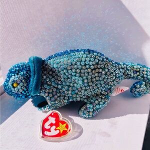 Blue Beanie Baby rainbow with Rhinestones Vintage 1987 handmade autgentic TY